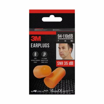 3M 1100 Тапи за уши Меки, до 35 dB х8 броя + кутия за съхранение
