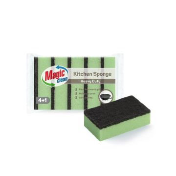 Magic Clean Домакисна гъба за силно за силно замърсени повърхности х5 броя