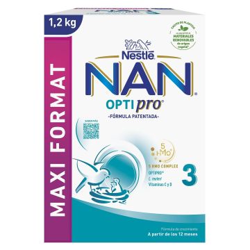 Nestle Nan OptiPro 3 Висококачествено обогатено преходно мляко, след 12-тия месец х1200 грама