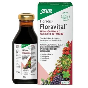 Floradix Floravital Билково-плодов еликсир с желязо и витамини  х250 мл