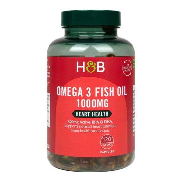 Омега-3 концентрирано рибено масло 1000мг х120 капсули Holland & Barrett