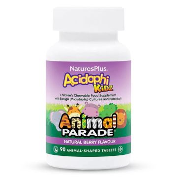 Пробиотик за деца с вкус на боровинка x90 дъвчащи таблетки, Animal Parade