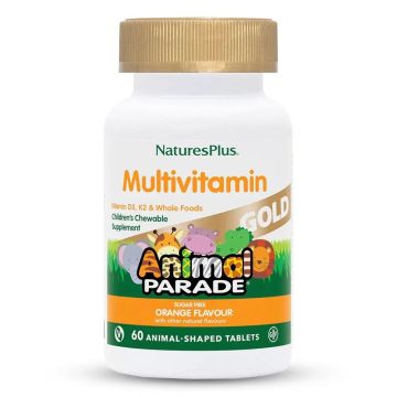 Мултивитамини за деца с пробиотик Портокал x60 дъвчащи таблетки, Animal Parade