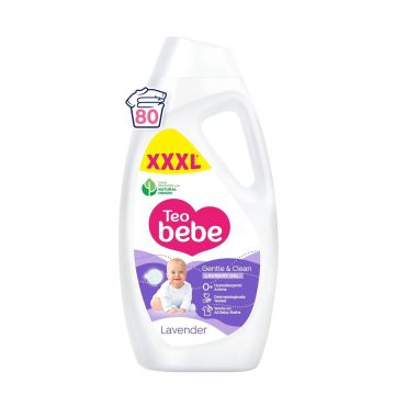 Teo Bebe Gentle & Clean Lavender Течен перилен препарат за бебешки и детски дрехи х3,6 л, 80 пранета