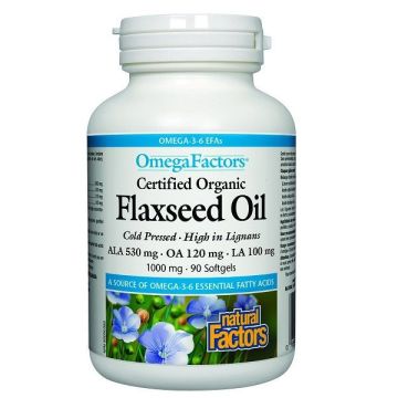 Ленено масло 1000 мг х90 софтгел капсули Natural Factors