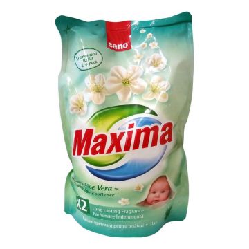 Sano Maxima Baby Aloe Vera Омекотител за пране за бебешки дрехи с аромат на алое вера x1 литър