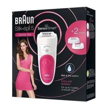 Braun Silk Epil 5 Starter Set Епилатор за тяло за суха и мокра епилация х1 брой