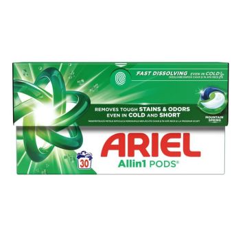 Ariel All in 1 Pods Mountain Spring Капсули за пране х30 броя