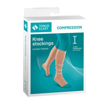 TonusElast 0408 Чорапи за разширени вени без пръсти  ¾ I клас, ръст 1 x2 броя, размер XL - бежови