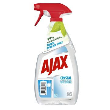 Ajax Crystal Clean Почистващ препарат за прозорци с аромат на амоняк x500 мл