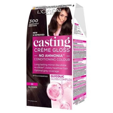 Loreal Paris Casting Creme Gloss Боя за коса без амоняк x120 мл, 300 Dark Brown