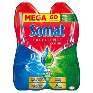 Somat Excellence Duo Gel Гел за съдомиялна 2х540 мл