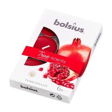 Bolsius True Scents Ароматни чаени свещи Pomegranate x6 броя