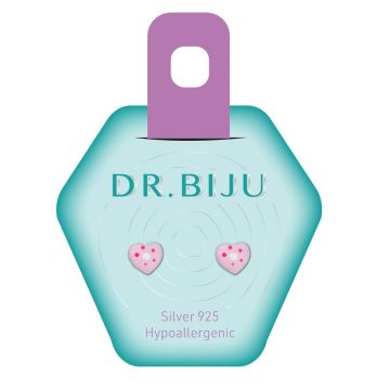 Dr.Biju Хипоалергенни обеци Heart Silver Rose 6.0 мм DHE60S017