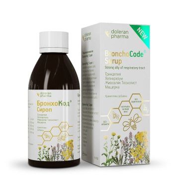 Бронхокод сироп при кашлица и болно гърло х180 мл Doleran Pharma