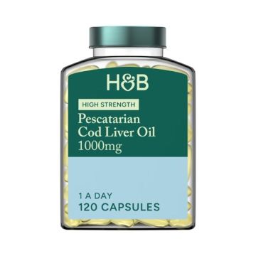 Омега-3 рибено масло от черен дроб на треска 1000мг х120 капсули Holland and Barrett
