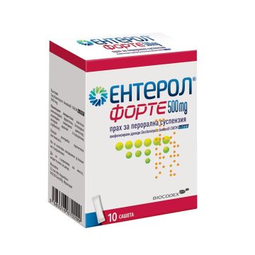 Ентерол Форте при остра инфекциозна диария 500 мг x10 сашета Biocodex