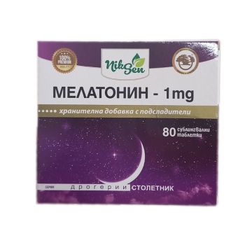 Мелатонин при безсъние 1мг х80 таблетки Дрогерии столетник