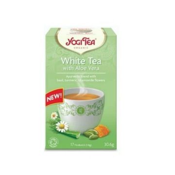 Yogi Tea Био Аюрведичен бял чай с алое вера x17 пакетчета