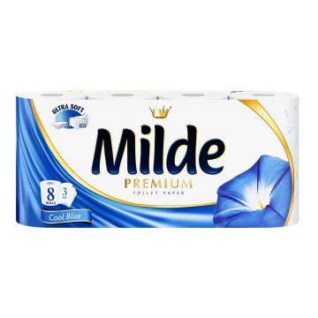 Milde Premium Cool Blue Ароматизирана трипластова тоалетна хартия х8 броя