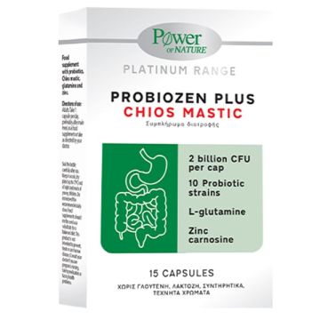 Probiozen Plus Chios Mastic 10 пробиотични щама х15 капсули Power of Nature