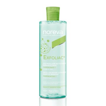 Noreva Exfoliac Почистваща мицеларна вода за лице за мазна кожа, склонна към несъвършенства x400 мл