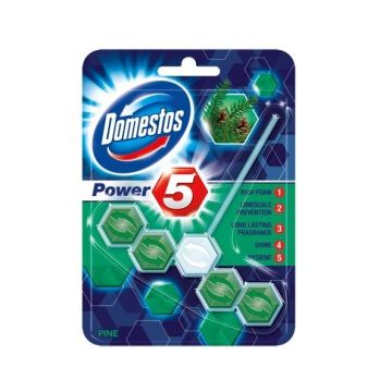 Domestos Power 5 Pine Тоалетно блокче с аромат на бор x1 брой