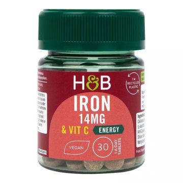 Желязо 14 мг и витамин C х30 таблетки Holland & Barrett