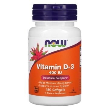 Витамин D-3 400IU х180 софтгел капсули Now Foods
