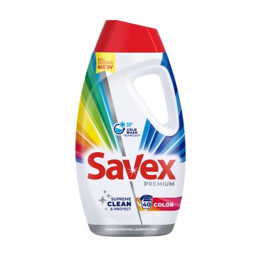 Savex Premium Color & Care Течен перилен препарат за цветни дрехи x1,8 л, 40 пранета