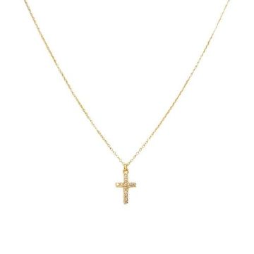 Farma Bijoux Колие кръст с кристали с 18К златно покритие