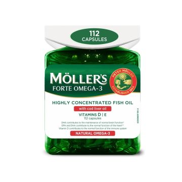 Moller’s Forte Омега-3 с масло от черен дроб на треска х112 капсули