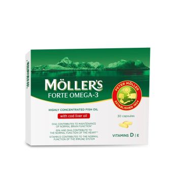 Moller’s Forte Omega-3 с масло от черен дроб на треска х30 капсули