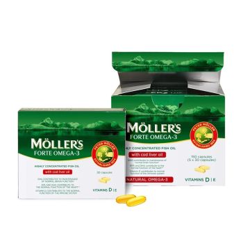 Moller's Forte Омега 3 с рибено масло от черен дроб на Треска х150 капсули