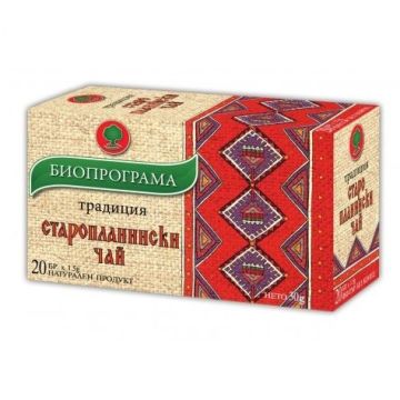 Биопрограма Старопланинскки чай х20 филтърни пакетчета
