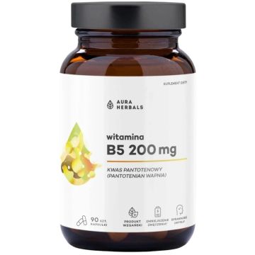 Витамин B5 (Пантотенова киселина) 200 mg х90 капсули Aura Herbals