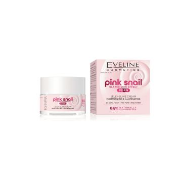 Eveline Pink Snail Озаряващ и хидратиращ крем за лице с желеобразна текстура х50 мл
