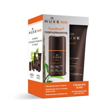 Nuxe Men Промо комплект за мъже Подмладяващ флуид против стареене и Мултифункционален душ гел