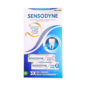 Sensodyne Repair & Protect Комплект за чувствителни зъби Whitening + Cool Mint 2х75 мл