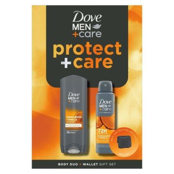 Dove Men+ Care Промо комплект за мъже Protect Душ гел 3в1 и Дезодорант + портфейл