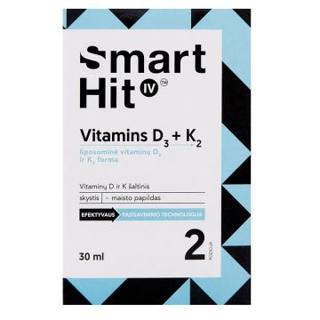Smart Hit IV Витамини D3 + K2 х30 мл Valentis