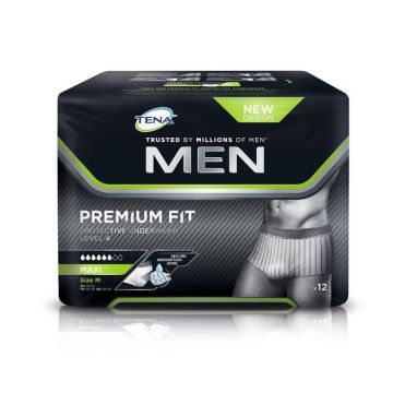 Tena Men Premium Fit Maxi Level 4 Защитно бельо за мъже със средна инконтиненция, размер М х12 броя