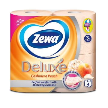 Zewa Deluxe Cashmere Peach Тоалетна хартия с аромат на праскова x4 броя