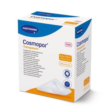 Hartmann Cosmopor Transparent Прозрачна самозалепваща превръзка с абсорбираща подложка 9х10 см х50 бр