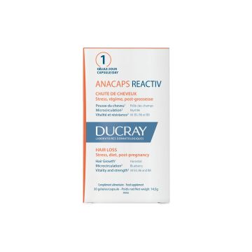 Ducray Anacaps Reactiv Хранителна добавка за коса x30 капсули