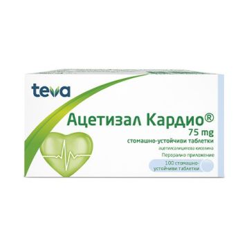 Ацетизал Кардио 75мг х100 таблетки Teva