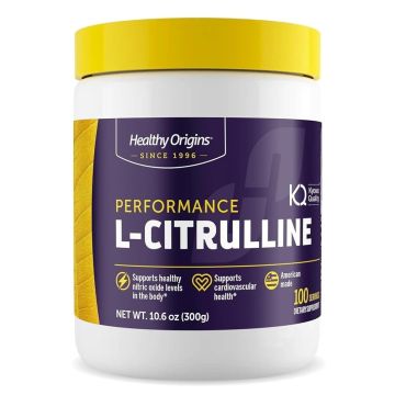 L-Цитрулин за мускулна издръжливост, прах х300 г Healthy Origins