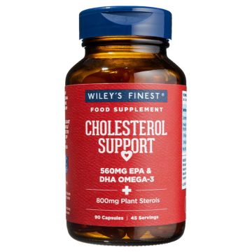 Wiley’s Finest Wild Alaskan Fish Oil Cholesterol Support Рибено масло Омега 3 за балансирани нива на холестерола 800 мг х90 капсули