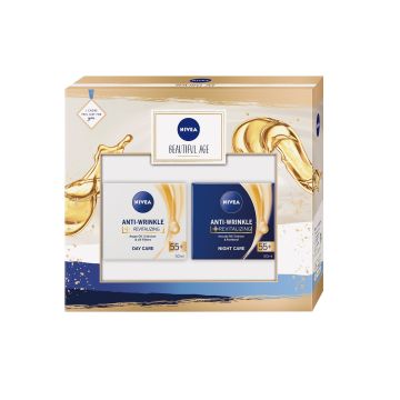 Nivea 55+ Промо комплект за лице против бръчки с ревитализиращ ефект Дневен и нощен крем