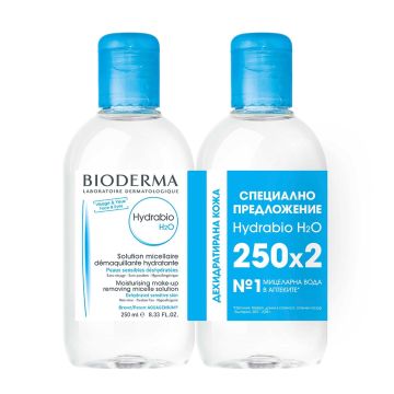 Bioderma Hydrabio H2O Промо комплект Мицеларна вода за лице за чувствителна и дехидратирана кожа 2x250 мл